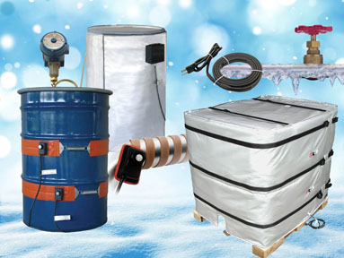 Wrap-around drum heaters prevent freezing of chemicals in industrial storage and shipping.