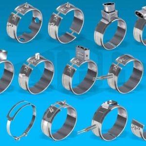 Efficient heating of barrels and dies in plastic extrusion and molding.